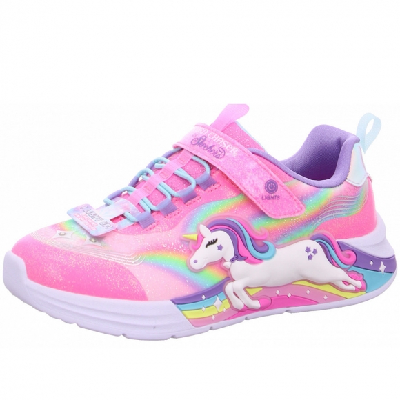 Skechers Unicorn Chaser Klettschuh in PKMT pink sparkle