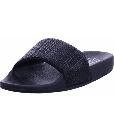Skechers square rhinestone shower slide Pantolette in schwarz Skechers square rhinestone shower slide Pantolette in schwarz