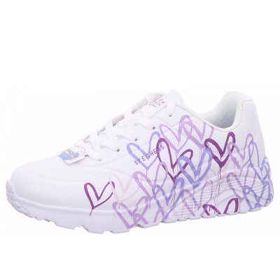 Skechers Uno Lite Sneaker in WLPR white