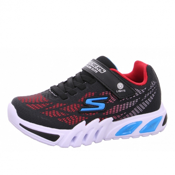 Skechers Flex Glow Sneaker in BKRB black red