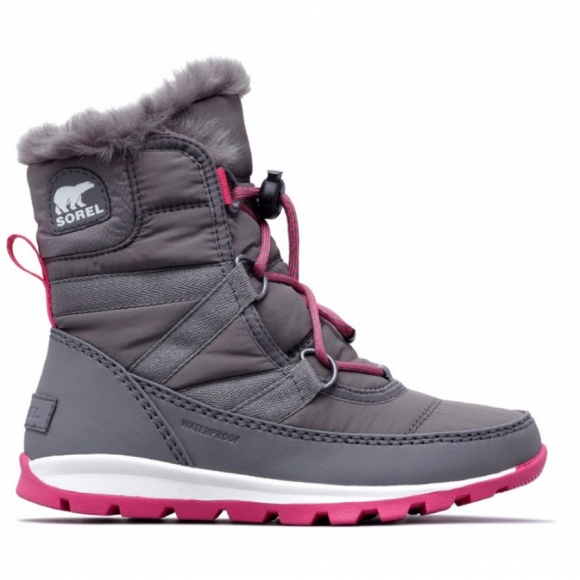 Sorel Youth Whitney Short Lace Winterstiefel in grau/pink