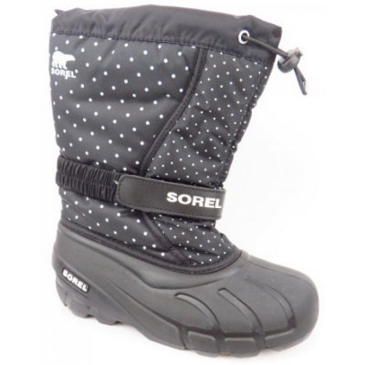 Sorel Youth Flurry Print Moonboots in black Sorel Youth Flurry Print Moonboots in black
