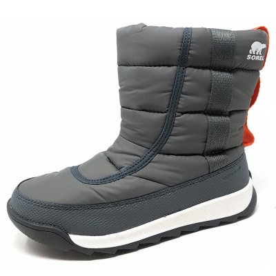 Sorel Youth whitney Puffy Mid Moonboots in Sea Salt, Quarry Sorel Youth whitney Puffy Mid Moonboots in Sea Salt, Quarry
