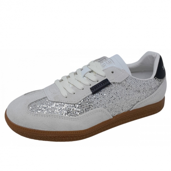 Steve Madden Emporia Sneaker in beige silver