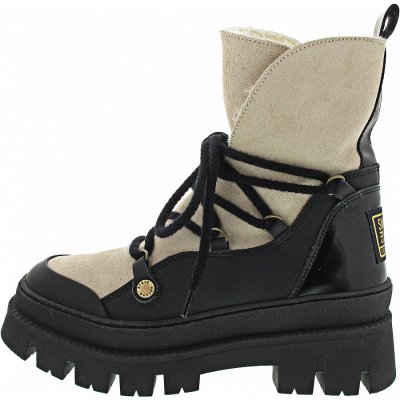 Steve Madden Fuzzy Boots in beige-black Steve Madden Fuzzy Boots in beige-black