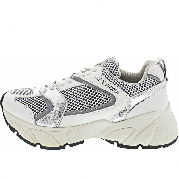 Steve Madden Standout Sneaker low in white-silver