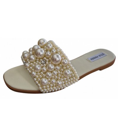 Steve Madden Knicky Pantolette in ivory Perlen Steve Madden Knicky Pantolette in ivory Perlen