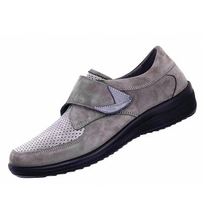 Ströber Marta grey Met. H Klettschuh in grey+canna