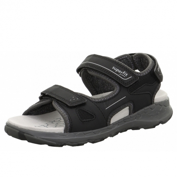 Superfit Criss cross Sandale in schwarz hellgrau