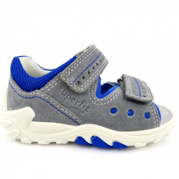 Superfit Flow hellgrau/blau Sandale in HELLGRAU/BLAU