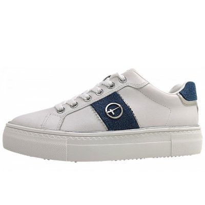 Tamaris sportlicher Schnürer in White/Denim 180 Tamaris sportlicher Schnürer in White/Denim 180