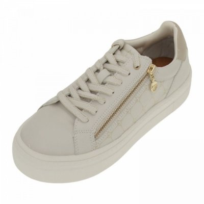 Tamaris Woms Lace-up Sneaker in 4 BEIGE COMB
