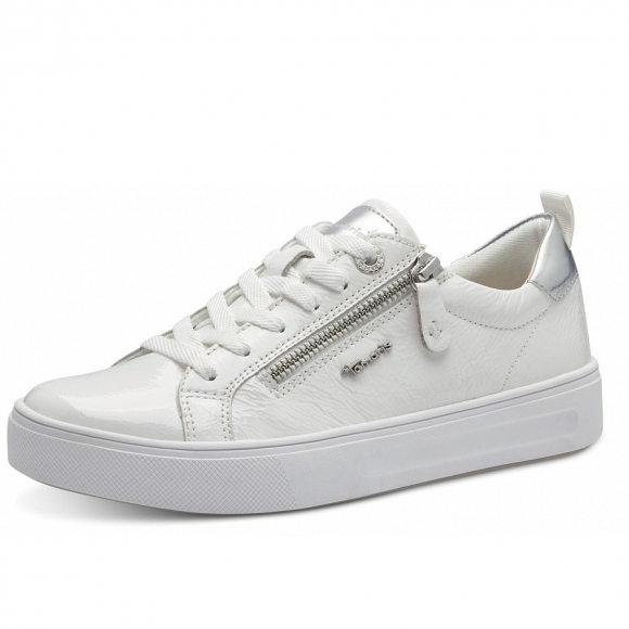 Tamaris Comfort sportlicher Schnürer in white Patent