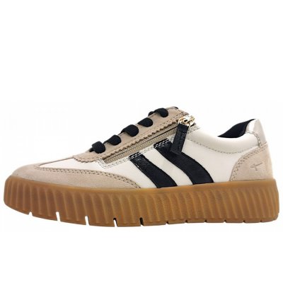 Tamaris Comfort sportlicher Schnürer in beige/black 407