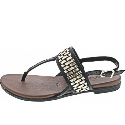 Tamaris Sandalette in black-lt gold