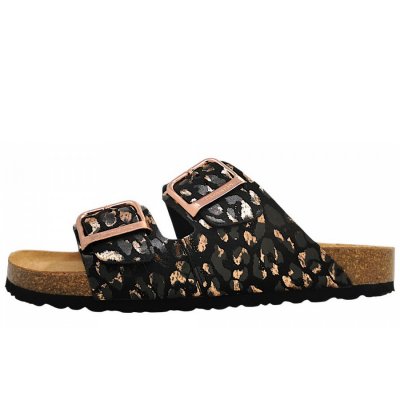 Tamaris Pantolette in Black/Leo 090 Tamaris Pantolette in Black/Leo 090