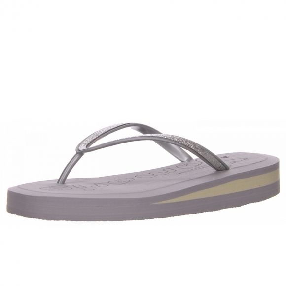 Tamaris pantolette Zehentrenner in silber, platin
