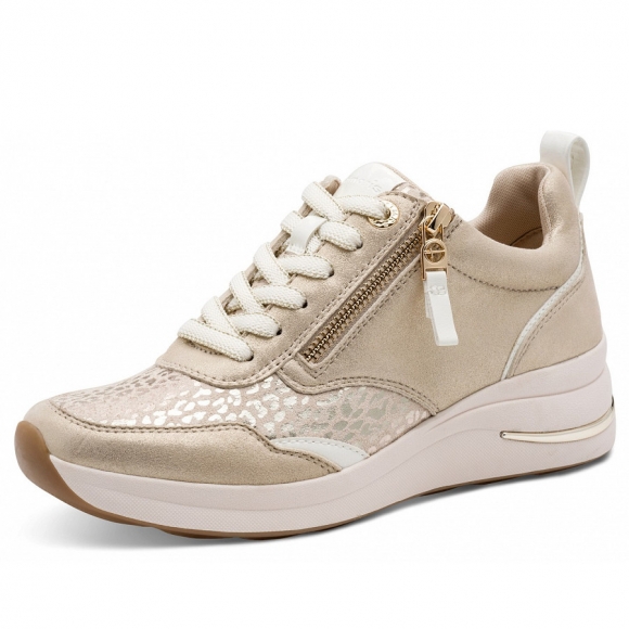 Tamaris Comfort sportlicher Schnürer in beige Glam