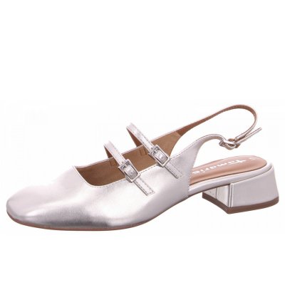 Tamaris Sling Sandalette in 957 platinum