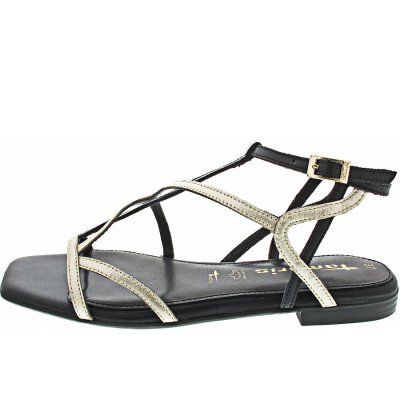 Tamaris Riemchensandalette in black/lt.gold