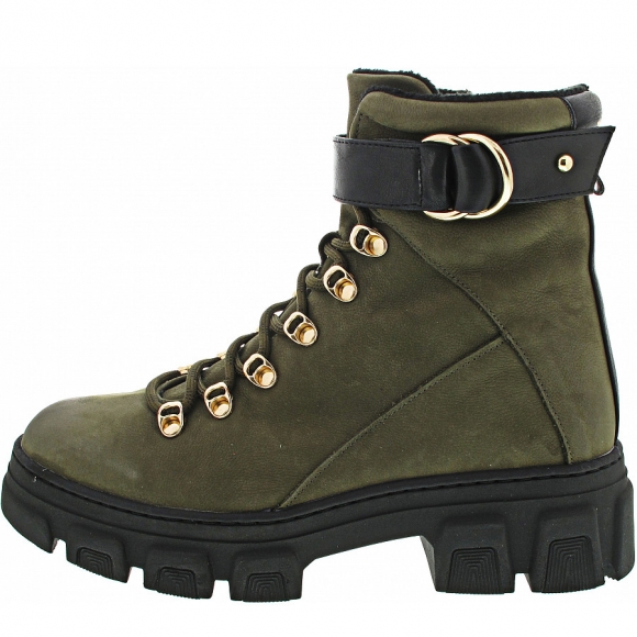 Tamaris Schnürstiefel in OLIVE/BLACK