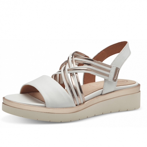 Tamaris Comfort Sandale in white rosegold
