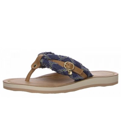 Tamaris pantolette Zehentrenner in blau kombi.