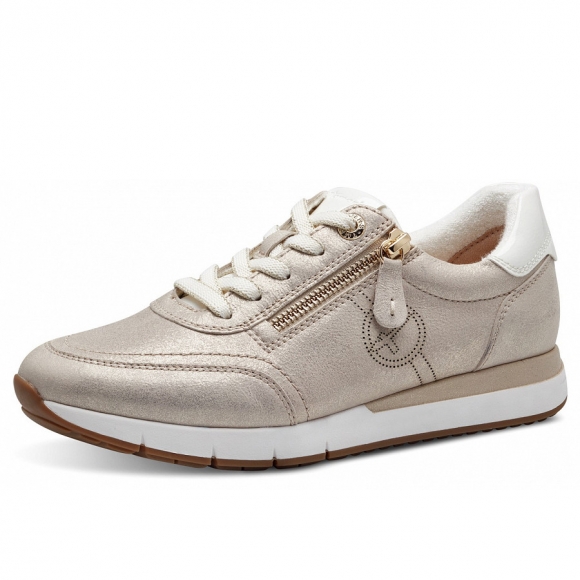 Tamaris Comfort Weite G1/2 sportlicher Schnürer in beige glam (Glanz)