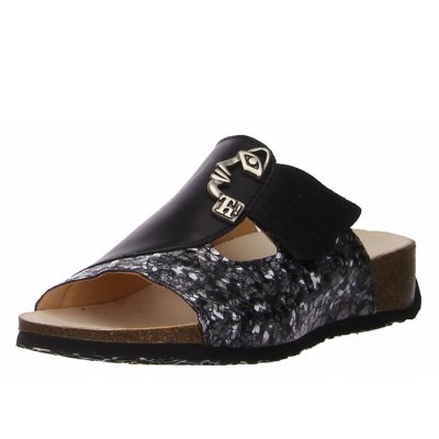 Think mizzi Pantolette in schwarz kombi.