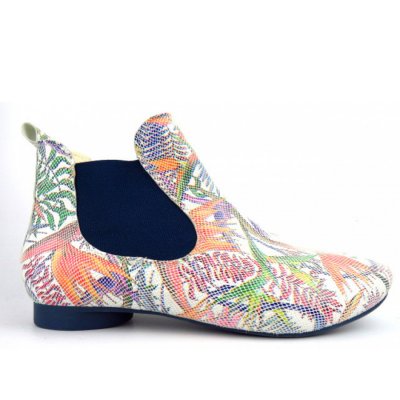 Think Effekt Hippie Bianco/Komb Stiefelette in Weiß