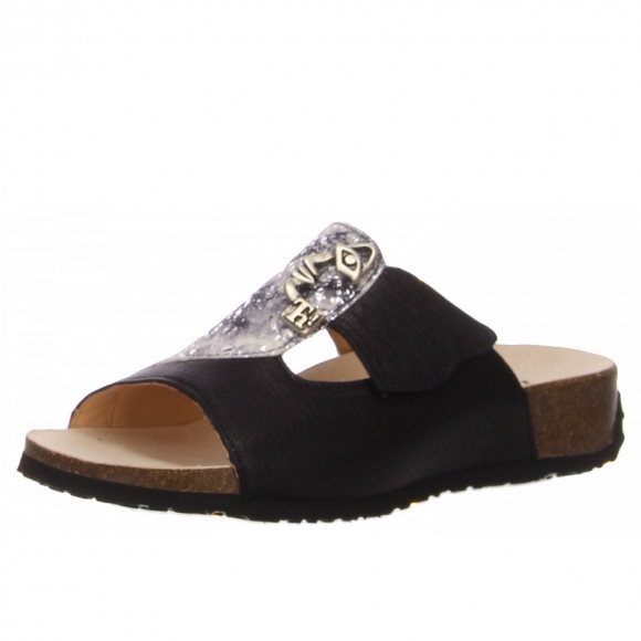 Think mizzi Pantolette in schwarz kombi.
