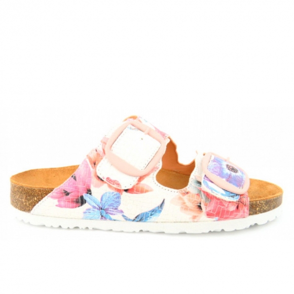 Think MOE ivory Flower Pantolette in IVORY