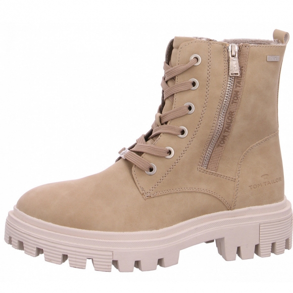 Tom Tailor Schnürstiefelette in beige