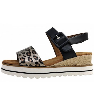 Tom Tailor Sandalette in silver/black Tom Tailor Sandalette in silver/black