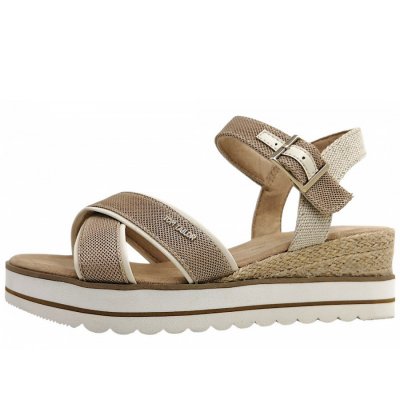 Tom Tailor Keilsandalette in sand 00010