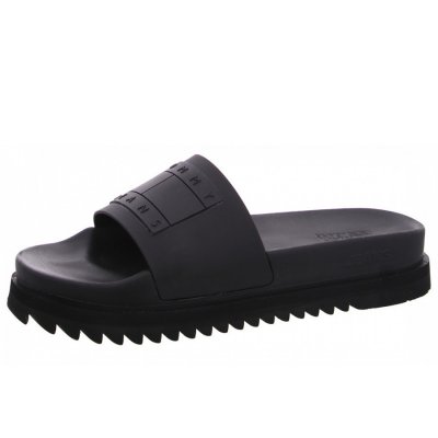 Tommy Hilfiger Flatform Pool Slide Pantolette in BDS black Tommy Hilfiger Flatform Pool Slide Pantolette in BDS black