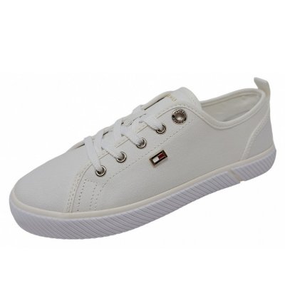 Tommy Hilfiger Vulc. Canvas Sneaker Leinenschuh in white Tommy Hilfiger Vulc. Canvas Sneaker Leinenschuh in white