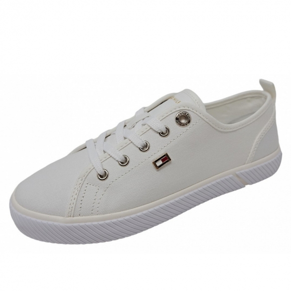 Tommy Hilfiger Vulc. Canvas Sneaker Leinenschuh in white