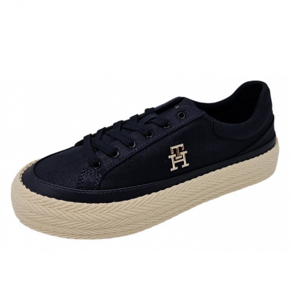 Tommy Hilfiger Vulc. Sneaker Linnen Leinenschuh in space blue