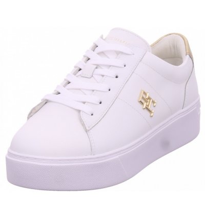Tommy Hilfiger platform court sneaker Schnürschuhe in weiß Tommy Hilfiger platform court sneaker Schnürschuhe in weiß