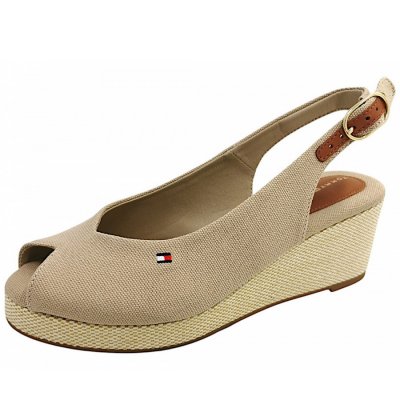 Tommy Hilfiger Flag Mid Wedge Espadrille Sandalette in beige ACC Tommy Hilfiger Flag Mid Wedge Espadrille Sandalette in beige ACC