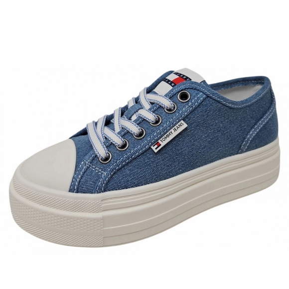 Tommy Hilfiger TJW Foxing Flatform Leinenschuh in denim