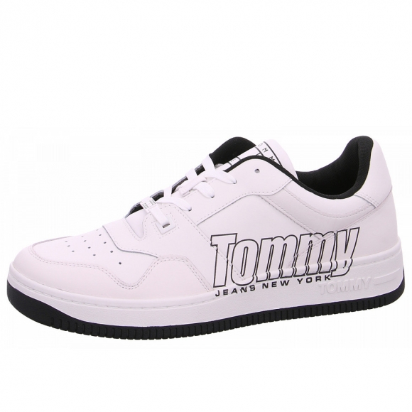 Tommy Hilfiger TJM Basket Logo Sneaker in YBL ecru