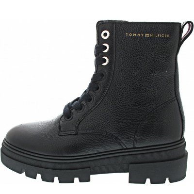 Tommy Hilfiger Bicolor Leather Lace-Up Schnürstiefel in black Tommy Hilfiger Bicolor Leather Lace-Up Schnürstiefel in black