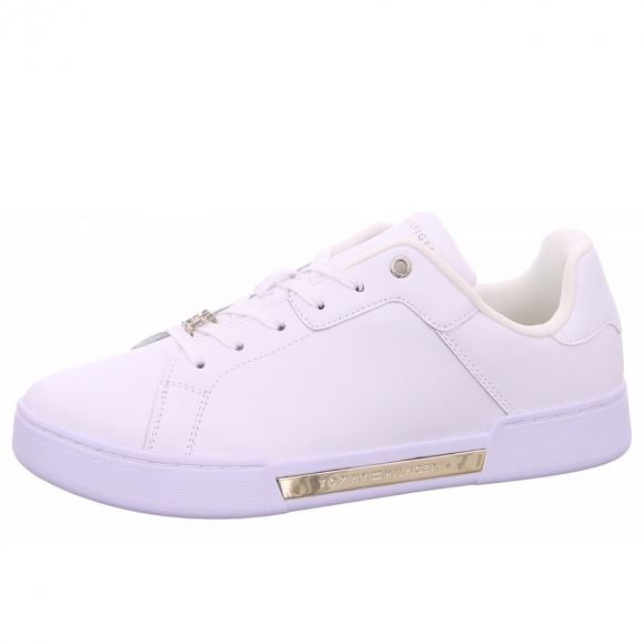 Tommy Hilfiger Court Sneaker Golden Sneaker in YBS white