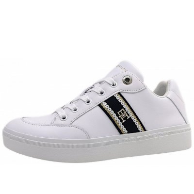 Tommy Hilfiger Cart Snake sportlicher Schnürer in YBS white