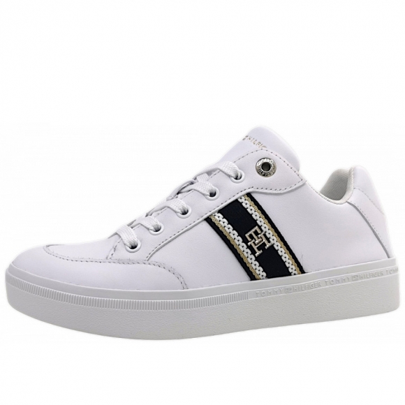 Tommy Hilfiger Cart Snake sportlicher Schnürer in YBS white