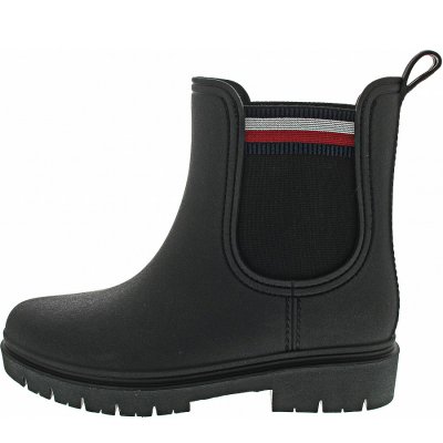 Tommy Hilfiger Rain Boot Ankle Elastic Gummistiefel in black Tommy Hilfiger Rain Boot Ankle Elastic Gummistiefel in black