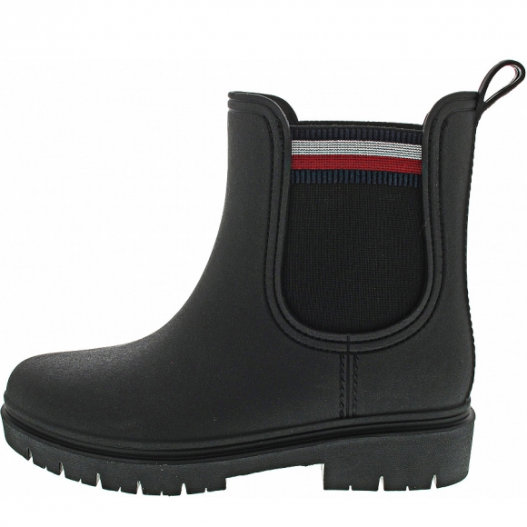 Tommy Hilfiger Rain Boot Ankle Elastic Gummistiefel in black