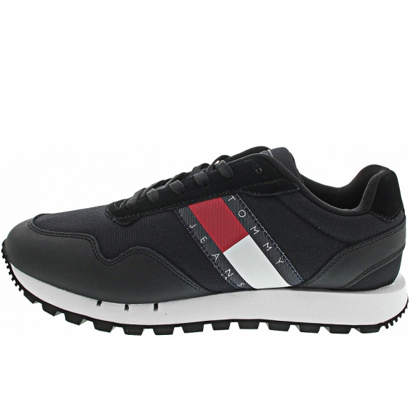 Tommy Jeans Retro Leather TJM Runner Sneaker low in black